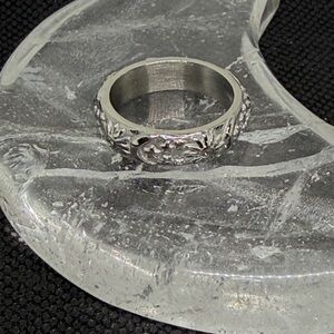 18k White Gold P Sun, Stars, and Moons Ring with CZ’s